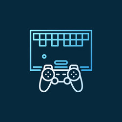 Retro game with gamepad concept outline vector