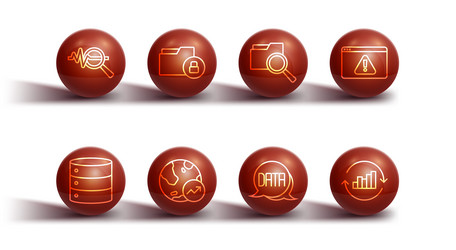 set line search data analysis server browser vector image