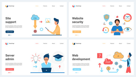 website security support service web development vector