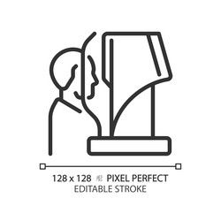 2d thin linear black computerized eye testing icon vector image