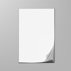 3d stack of papers with shadow on background vector