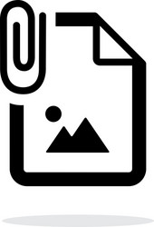 Attached photo file icon on white background vector