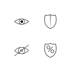 Cyber security linear icons set simple outline vector