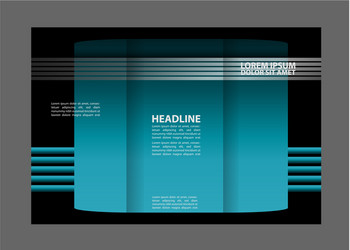 Empty tri-fold brochure print template desi vector