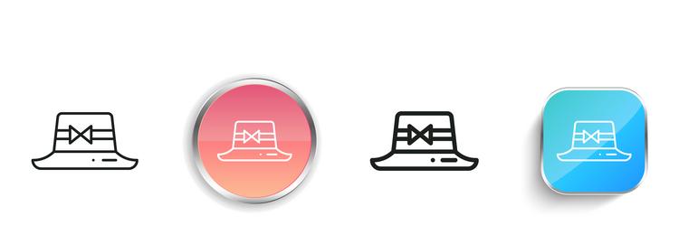 hat icon thin linear regular and button style vector image