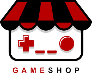 Video game shop theme logo template vector