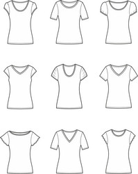 Woman top set technical Royalty Free Vector Image