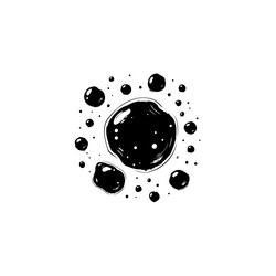 abstract black ink blobs on white background vector image