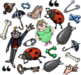 Cartoon characters seamless pattern vector