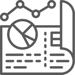 Document with diagrams and pie charts line icon vector