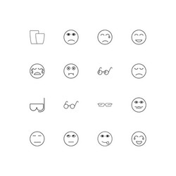 emoticons linear thin icons set outlined simple vector image