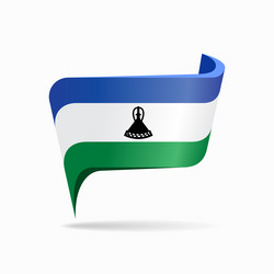 Lesotho Flag Map Pointer vector image