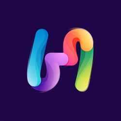 letter h logo made of overlapping colorful lines vector