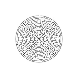 round maze game template of logic labyrinth test vector image