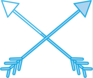silhouette arrows in cross with pointer design vector image