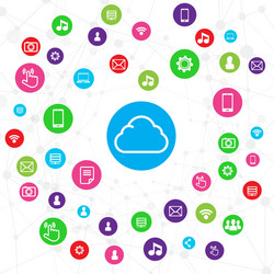 cloud computer connection network system concept vector