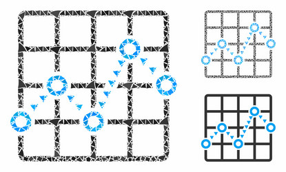 dotted line grid plot composition icon unequal vector image