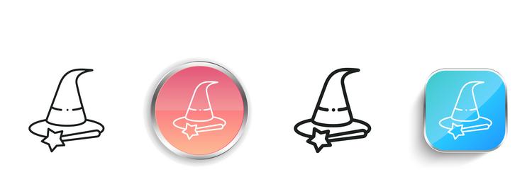 hat icon thin linear regular and button style vector image