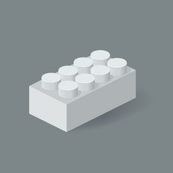 isometric plastic building block with shadow vector