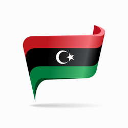 Libyan Flag Map Pointer vector image