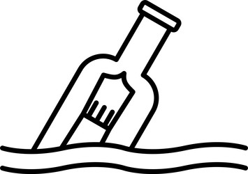 message in a bottle line icon design vector image