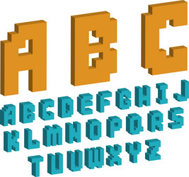 pixel retro font video computer game design 8 bit vector image