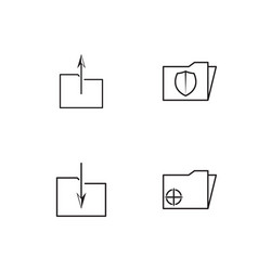 cyber security linear icons set simple outline vector image