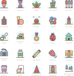 Meal flat icons pack vector