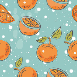 Seamless pattern with oranges scandinavian vector