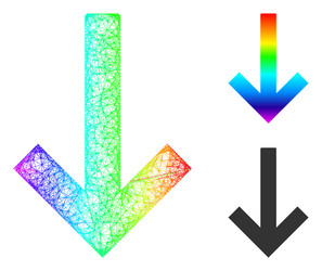 spectral hatched gradient down arrow icon vector image