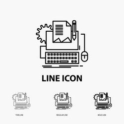 Type writer paper computer keyboard icon vector