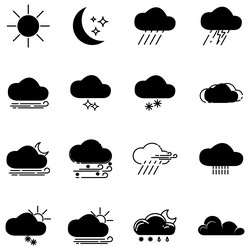 clouds icons set of in different form vector image