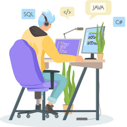 programmer engineering and coding vector image
