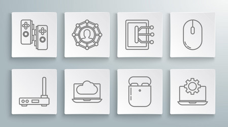 set line router and wi-fi signal project team vector image