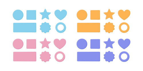 set of basic shapes for 3d ui vector image
