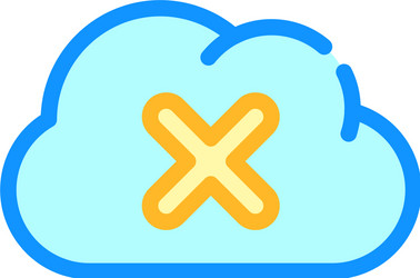 failed access cloud storage color icon vector