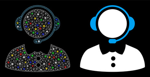 glossy mesh carcass call operator icon with flare vector image