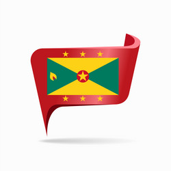 grenada flag map pointer layout vector image