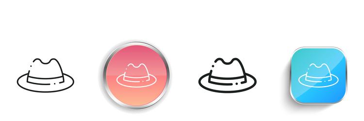 hat icon thin linear regular and button style vector image