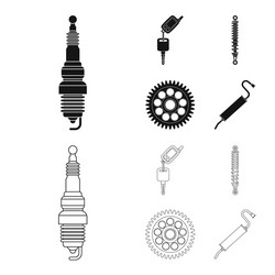 isolated object of auto and part sign collection vector image
