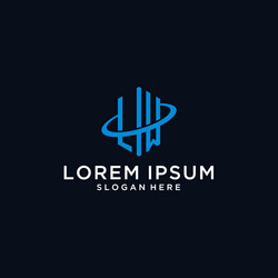 lm initial monogram logo with hexagonal shape vector image