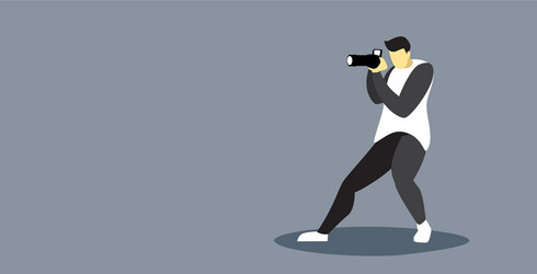 Man professional photographer taking photo vector