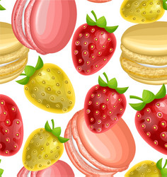 seamless endless pattern with colorful macaroons vector image