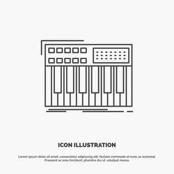 synth keyboard midi synthesiser synthesizer icon vector image