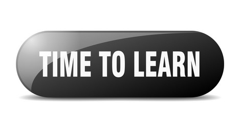 time to learn button sign key push vector image