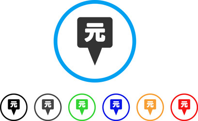 Yuan map pointer rounded icon vector