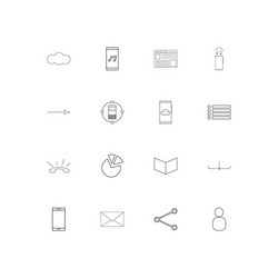 internet of things linear thin icons set outlined vector image