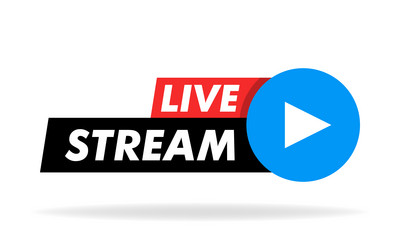 live stream design element for websites or social vector image
