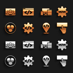 set front end development ui or ux design vector image