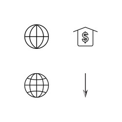time linear icons set simple outline vector image
